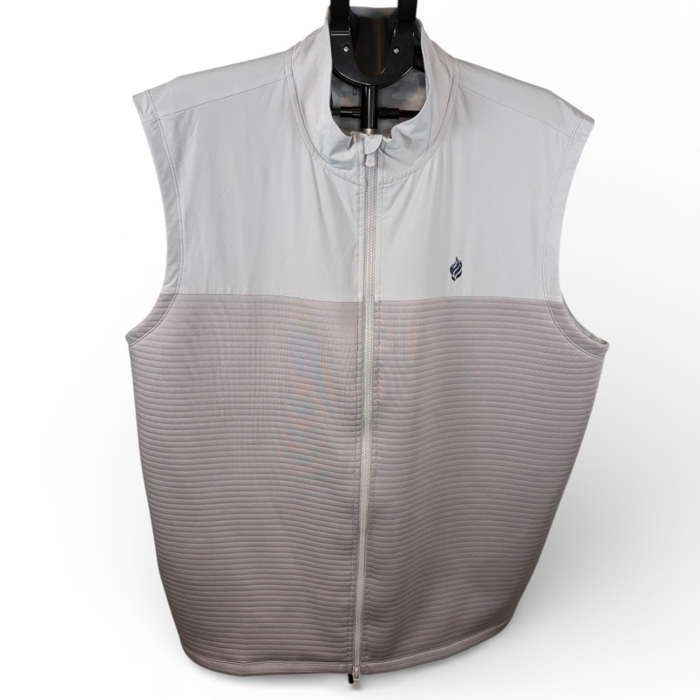 Johnnie-O Performance Culbertson Vest Mens XXL Gray Full Zip JMVT100050 Seal